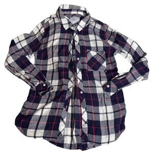 RAILS Blue Red White SX Extra Small Button Up Flannel Longsleeve Top